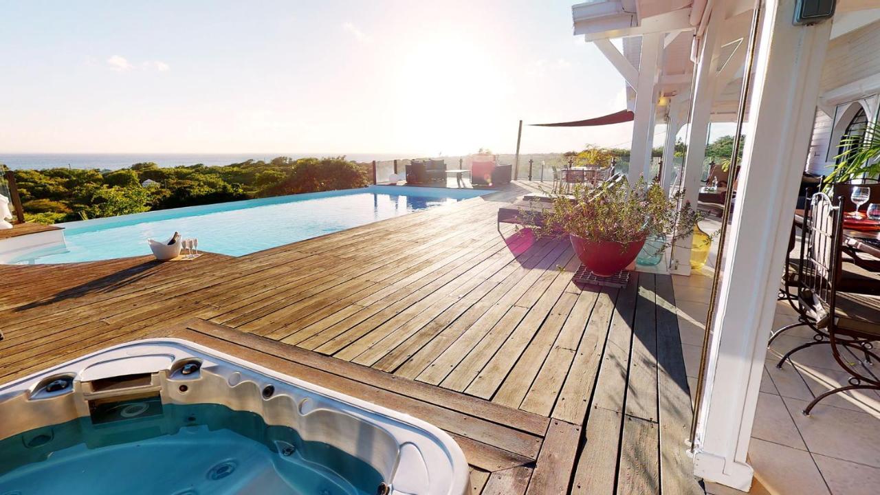 Villa Deluxe L'Hacienda Villa Vue Mer 180 Piscine Jacuzzi Proche Plage Marina Golf Pointe Des Chateaux Et Casino Jardin Clos Voyage Durable Saint-Francois  Zimmer foto