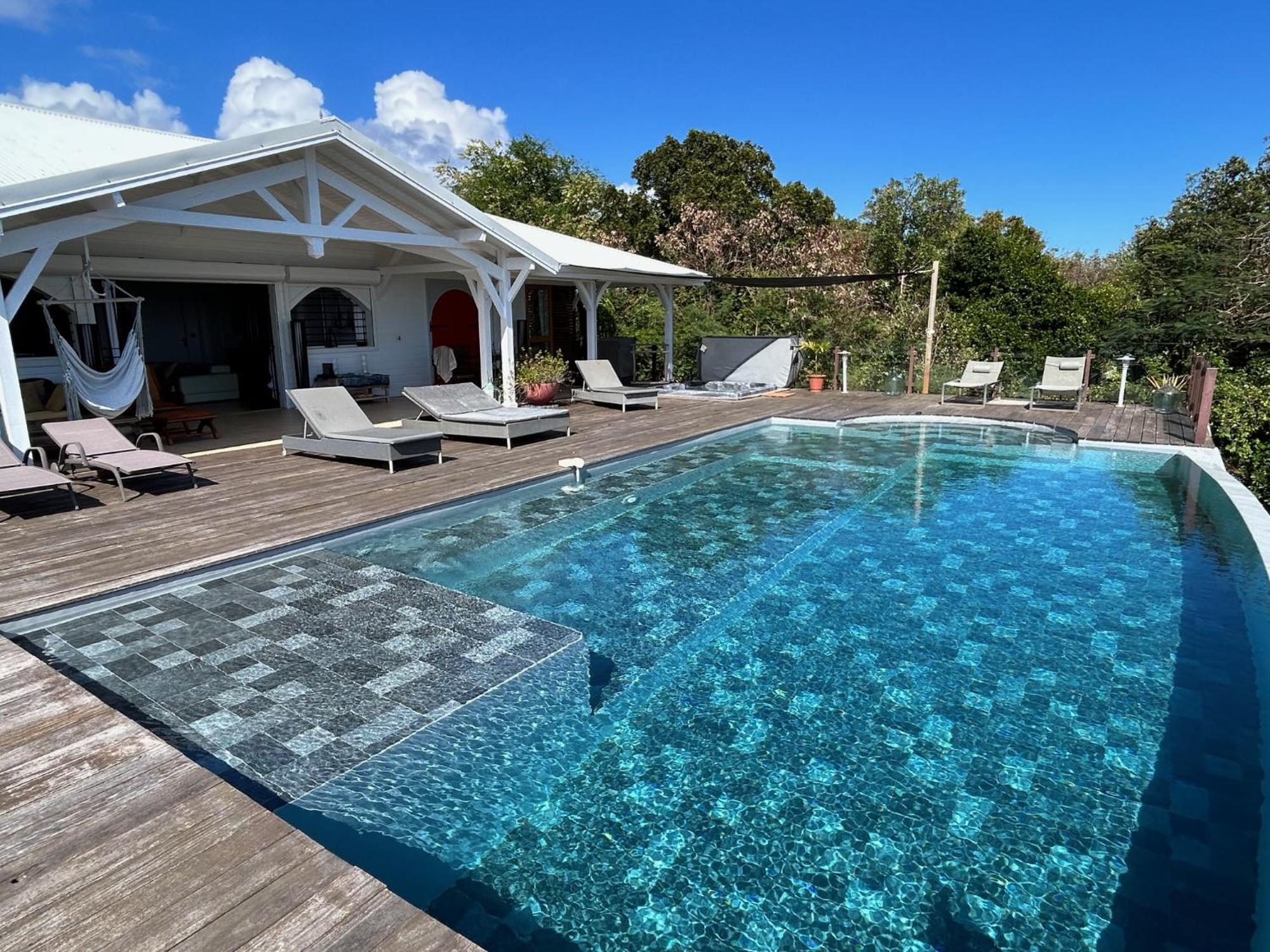 Villa Deluxe L'Hacienda Villa Vue Mer 180 Piscine Jacuzzi Proche Plage Marina Golf Pointe Des Chateaux Et Casino Jardin Clos Voyage Durable Saint-Francois  Exterior foto